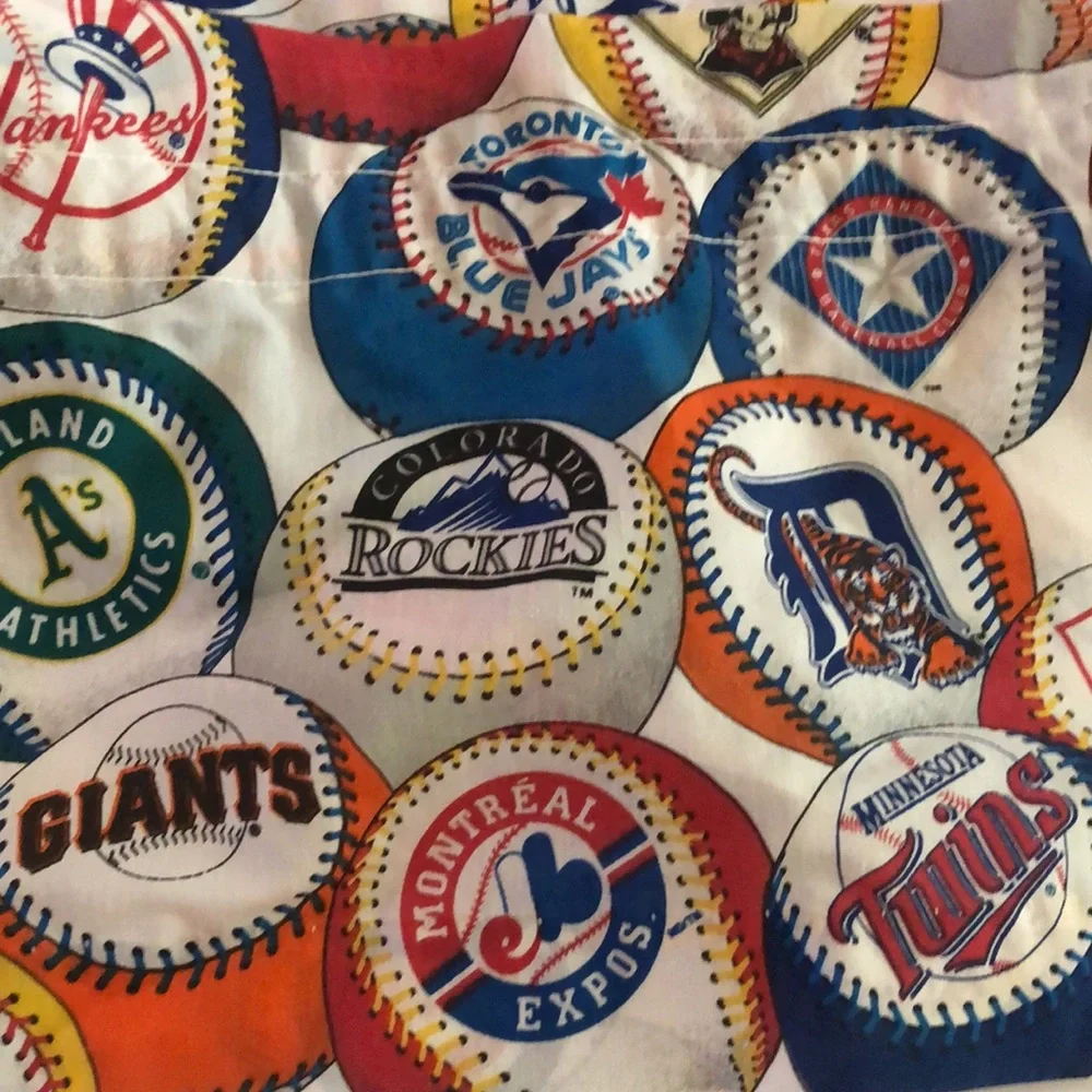 Baseball curtains MLB Decor Baseball Office Baseball Vintage MLB Logo VTG